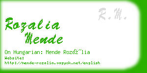 rozalia mende business card